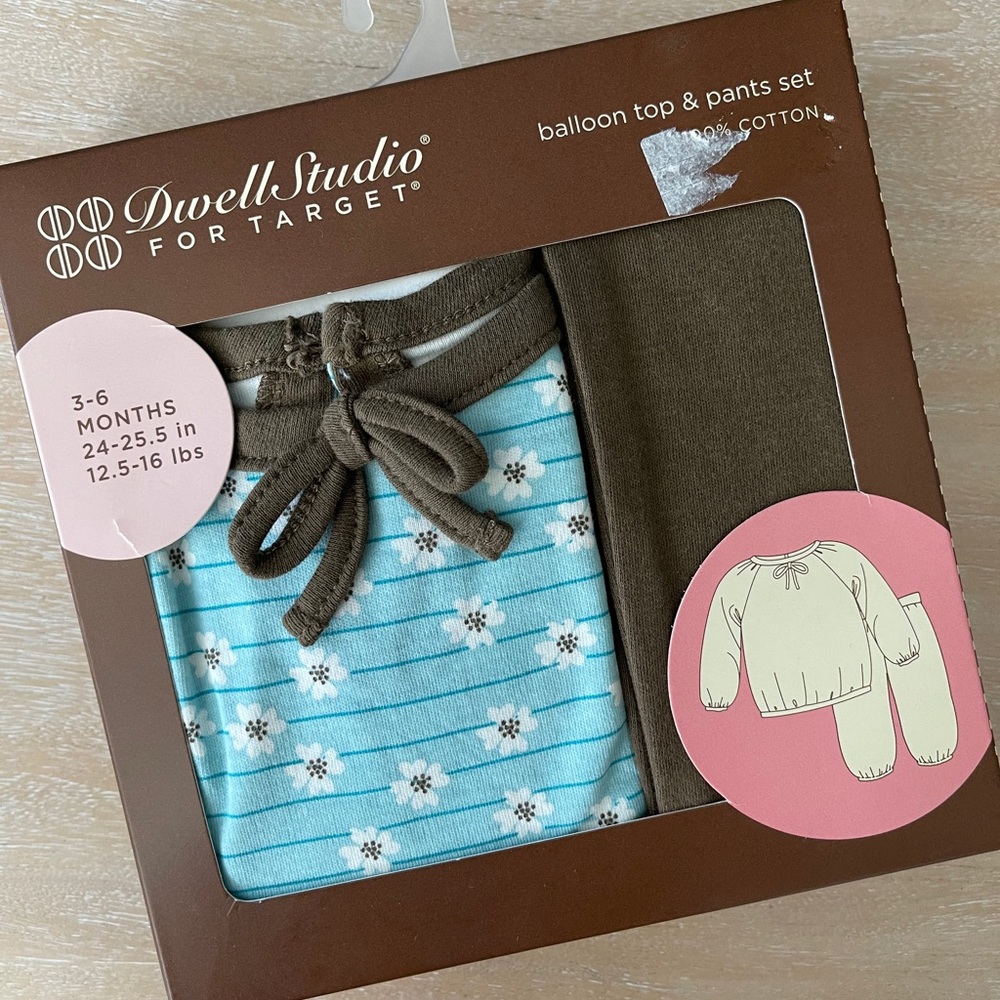 Dwell Studio Target Baby top and pant set 3-6 mth